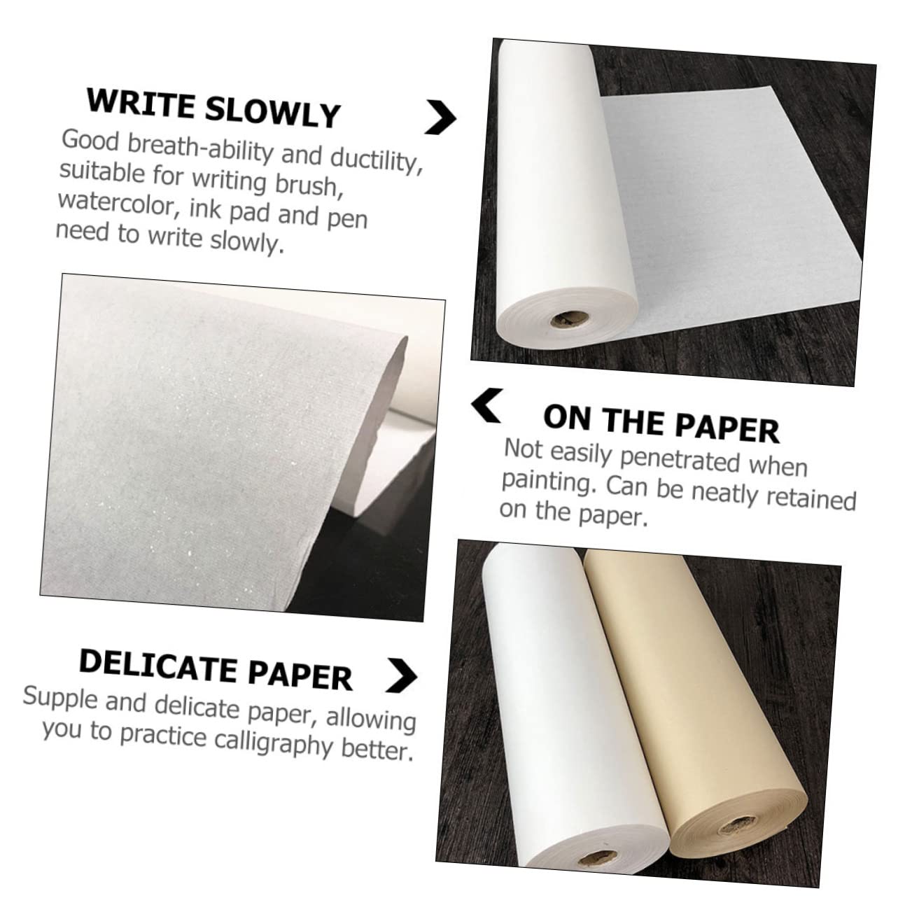 Hemobllo Premium Xuan Papier Rolle zum Schreiben und Malen mit Dickem Atmungsaktivem Papier für Chinesische Kalligraphie und Traditionelle Malerei Weißes Zeichenpapier