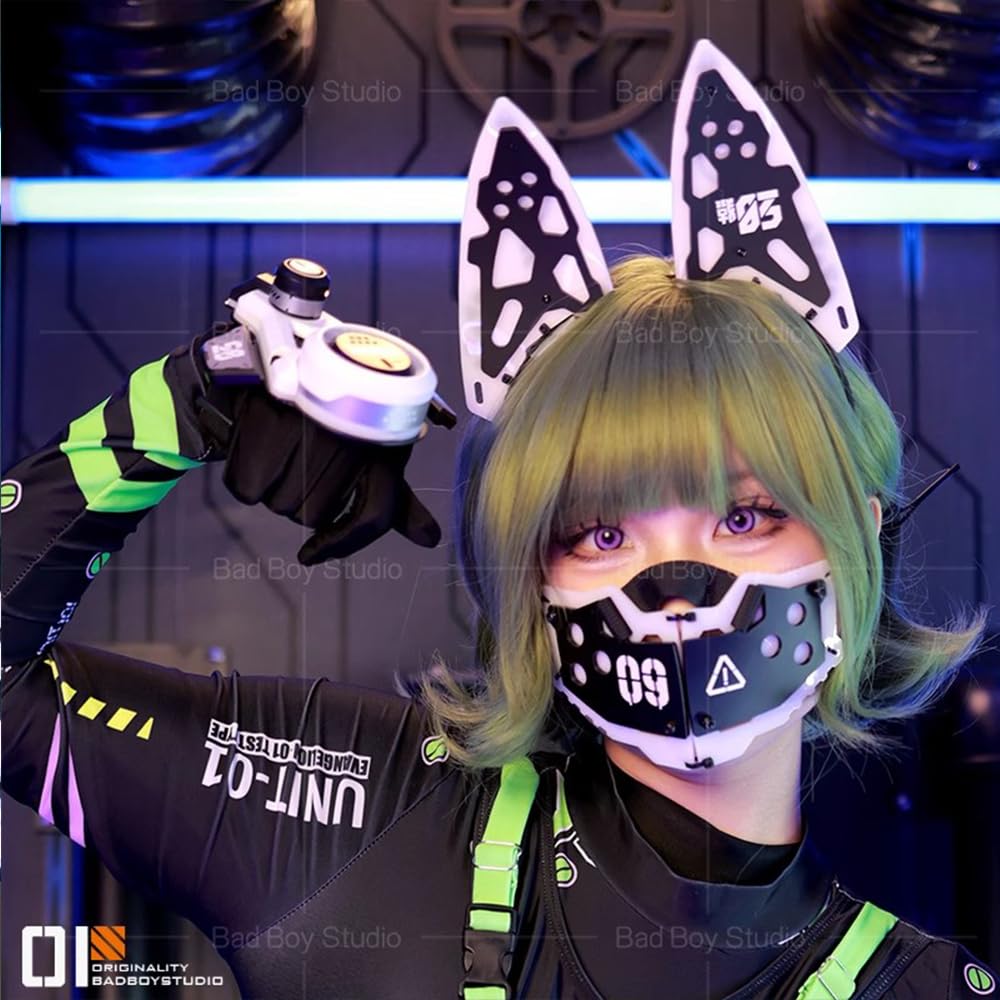 Masque Cyberpunk, Masque Fonctionnel, Cosplay, Halloween, Fête, Festival De Musique, Accessoires,Small