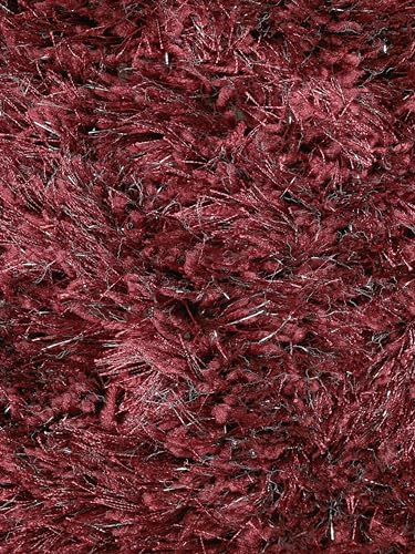 Image of Saral Home Shaggy Modern Carpet (Mehroon, 45X120 cm)
