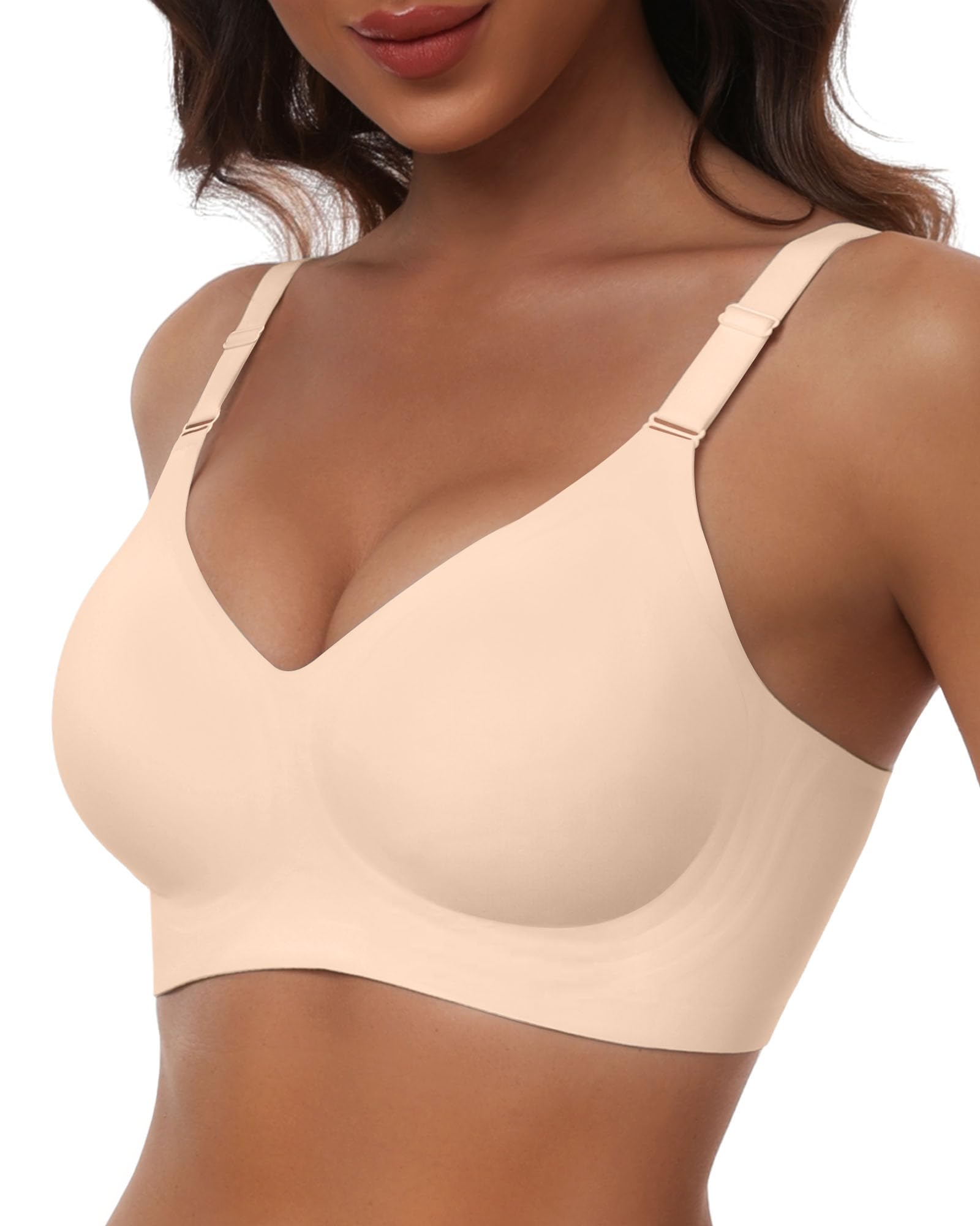 HORISUN Comfortable Seamless Full Coverage Bra for Women Wireless Bras with Soft Support Regular and Plus Size