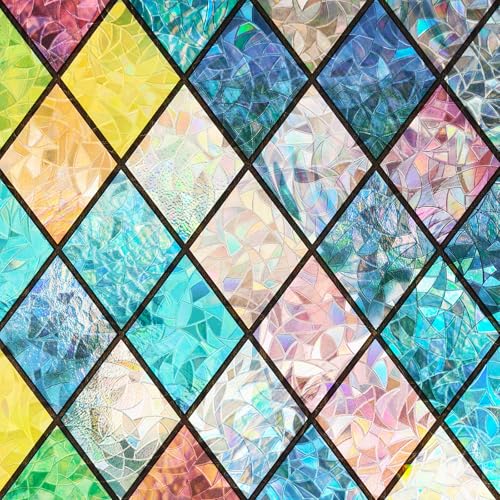 Fensterfolie - Selbstklebend Statische Folie, fensterfolie Blickdicht Bunt...