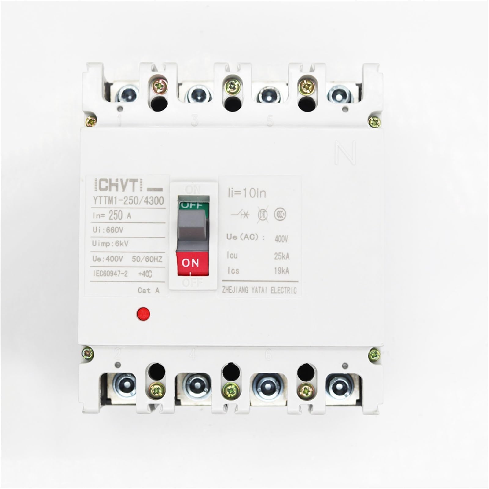Disyuntor de Caja Moldeada, trifásico, de Cuatro Hilos, 4 Polos, 160 A, 200 A, 225 A y 250 A, 380 V (MCCB)(160A,4P White)