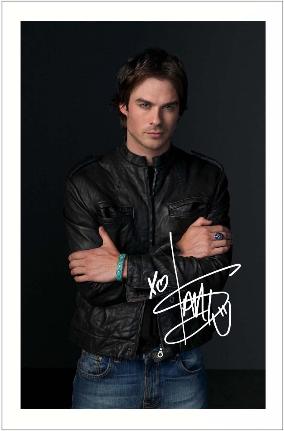 IAN SOMERHALDER Signed Photo Print With Pre Printed Signature VAMPIRE DIARIES - Damon Salvatore Autograph Gift, Full Colour,6x4 Inches 15.2 cm x 10.16 cm