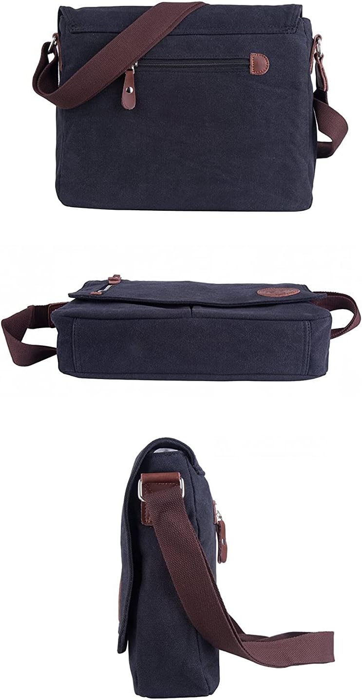 Sechunk Canvas Small Messenger Bag Vintage Shoulder bag Everyday Purse Crossbody bag for men women - Image 5