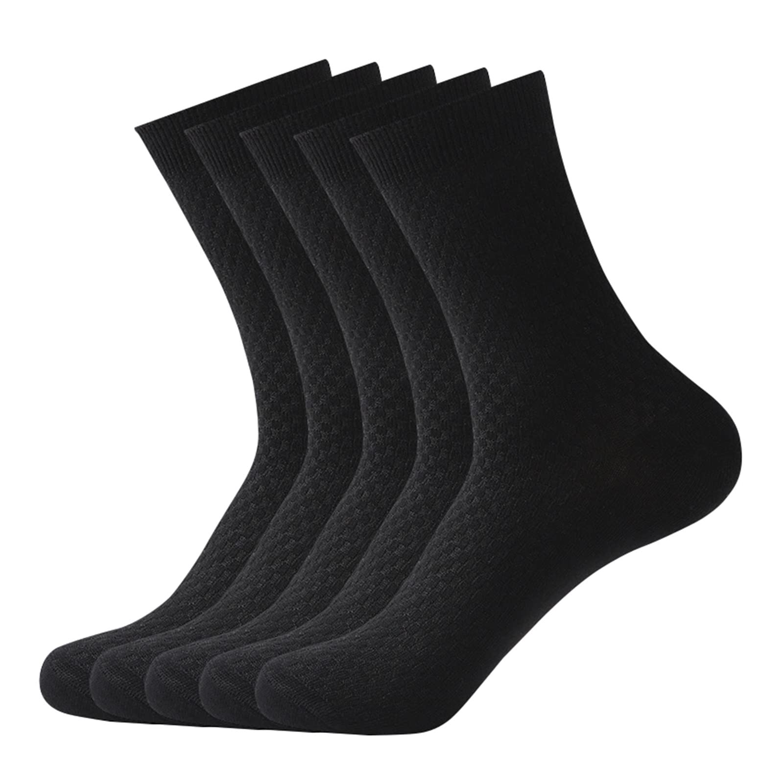 ZZSRJ 5 Pares/Batch Men's Business Socks Tobillo Vestido Calcetines Casual Hombre Menores Calcetines de Tallas EU38-45 (Color : 5 Pairs Black, tamaño : EUR 39-45(US 6-11))