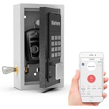 WeHere Key Lock Box Wall Mount, OTP/Fixed Password, APP Bluetooth/Wi-Fi, Spare Key Unlock, Porch Smart LockBox, Combination Keybox for Home, Realtors, Apartments, Garage, Store, Office