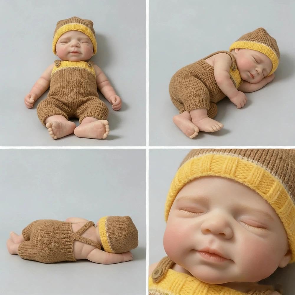 Anano Liquid Solid Platinum Silicone Baby Doll Full Body Girl 19 Inch 3kgs Squishy Reborn Baby Dolls 100 Percent Silicone Doll Squishy Babies with Implanted Eyelashes for Kids & Collector