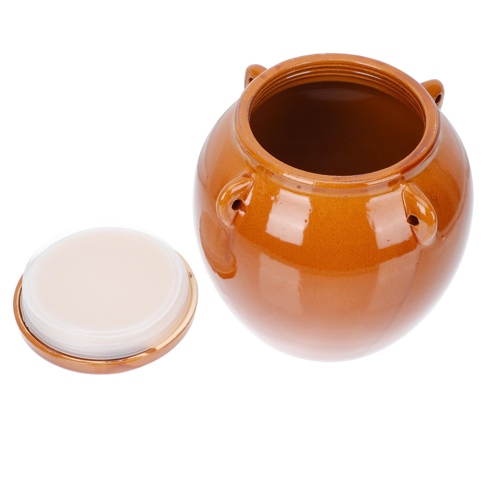 OSALADI Tarro de Cerámica Sellado Vintage Mediano 2 Kg con Tapa Hermética para Almacenamiento de Miel, Encurtidos y Alimentos en Cocina, Recipiente para Fermentación y Conservación Casera
