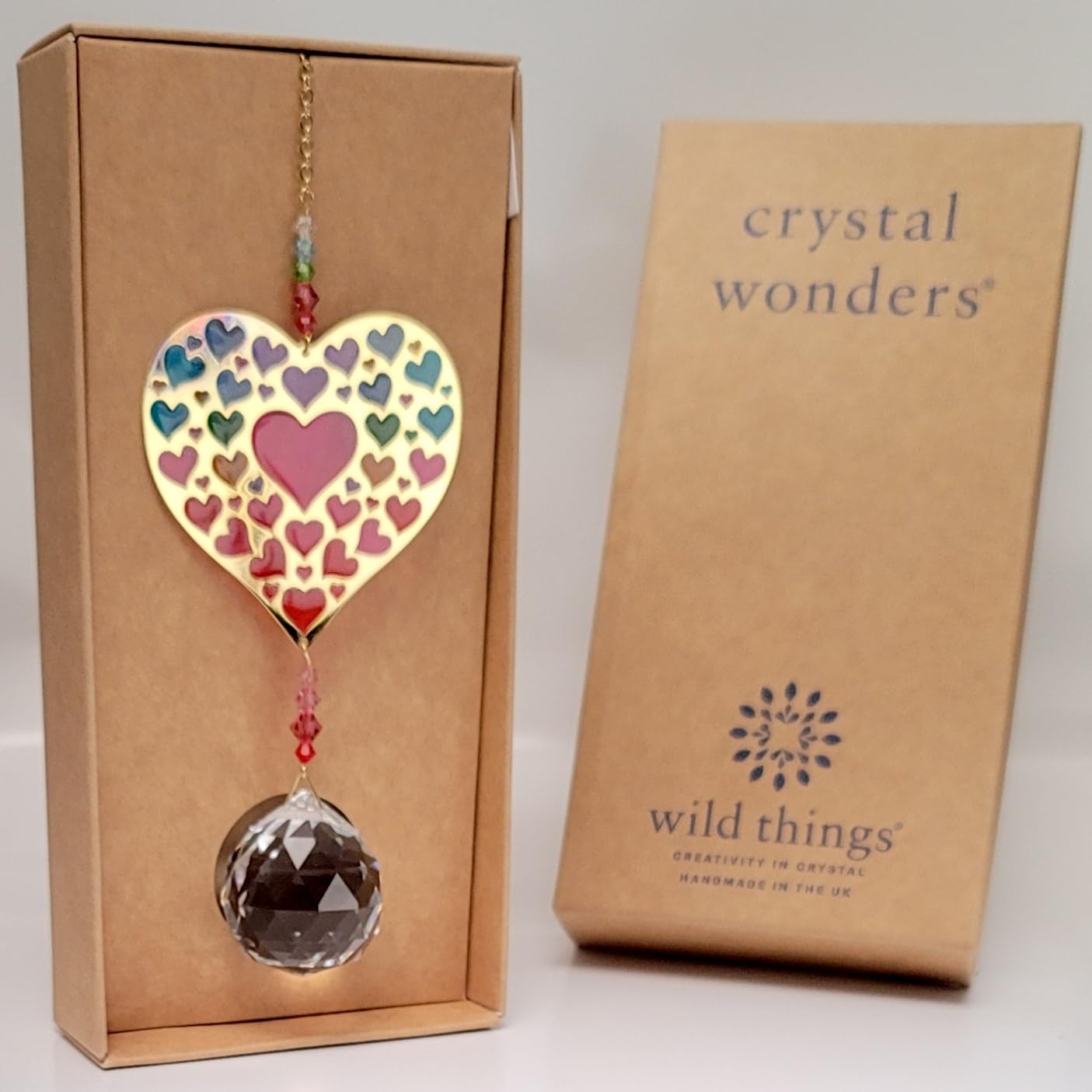 Crystal Wonders Romantic Gold Brass & Crystal Glass Hanging Large Sun-catcher Rainbow Maker Mobile Embellished with Swarovski Crystals - Image 3