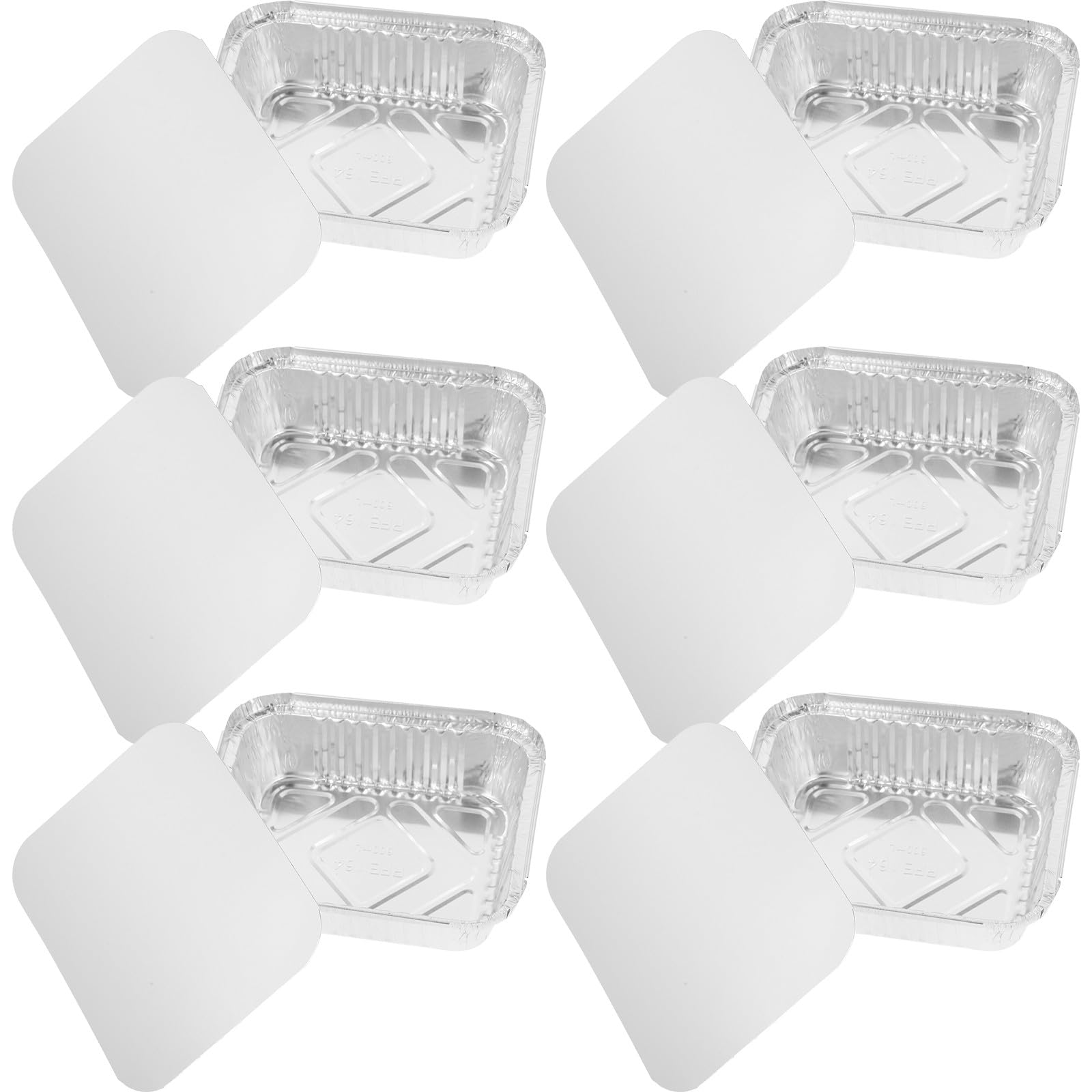 Cajas de aluminio para hornear MAGICLULU moldes desechables de 600ml con tapas para repostería