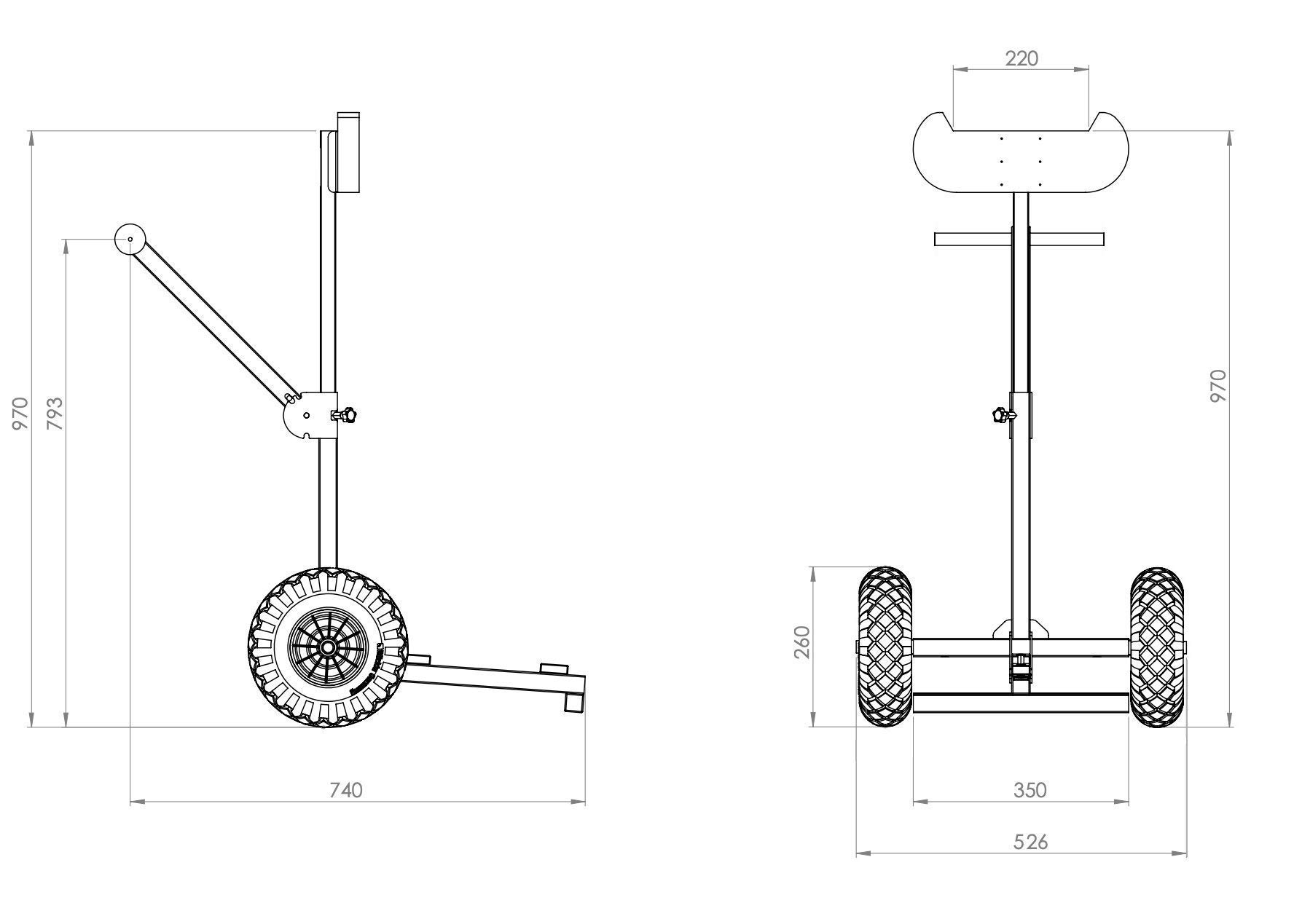 Carrello di Trasporto, Supporto Motore fuoribordo, Portatile, Barca, 75 kg, in acciaio inox