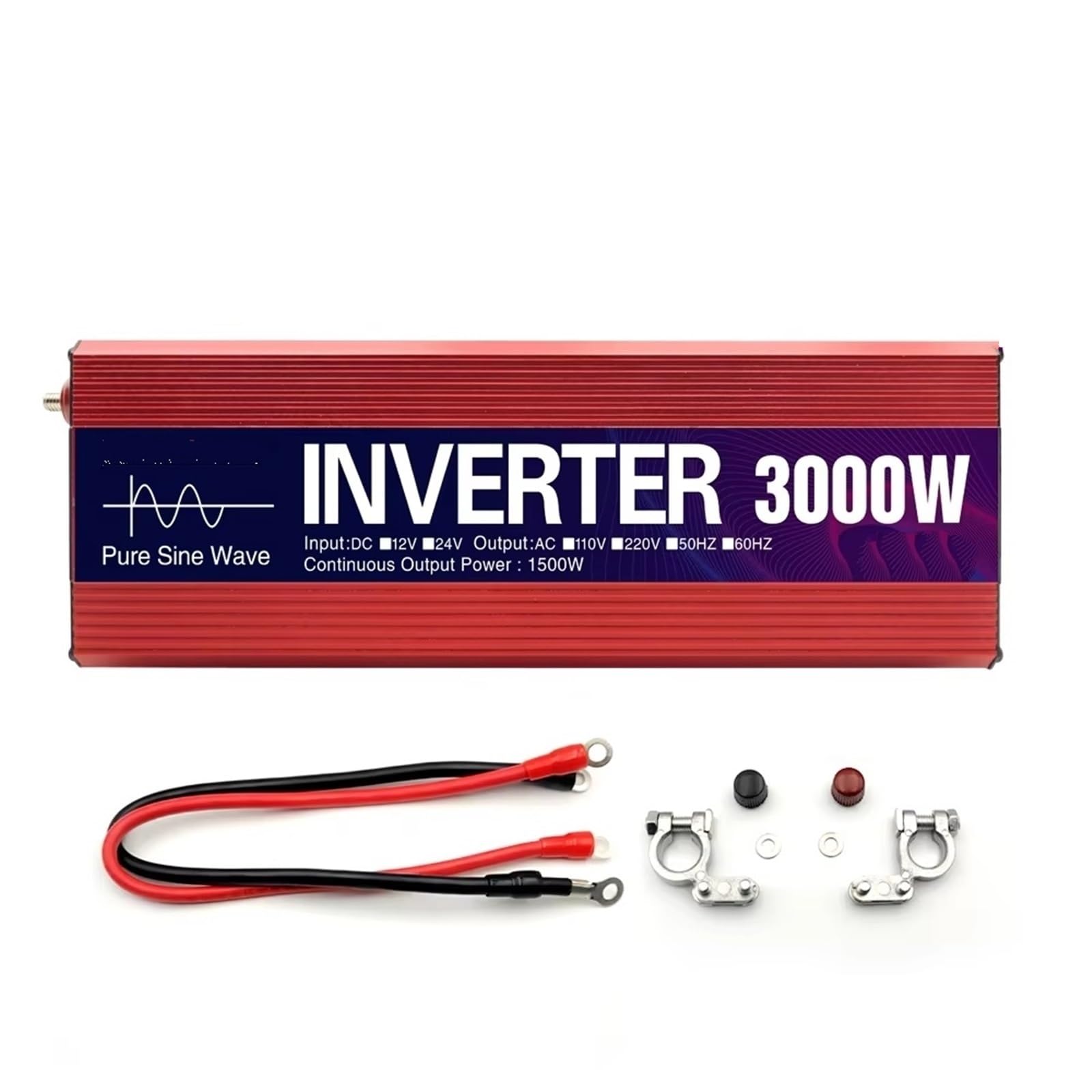 Inversor Inversor De Onda Sinusoidal Pura De 1000W 1600W 2200W 3000W CC 12V/24V A CA 110 V/220 V 50Hz 60Hz Transformador Voltaje Convertidor Solar(12V,220V,3000W)