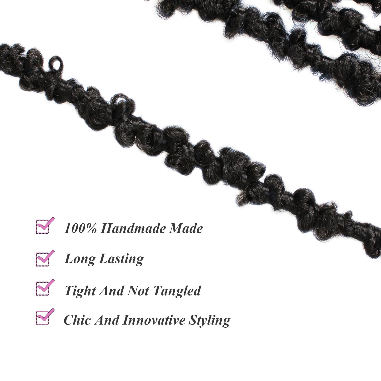 Samtress 20 Inch Natural Black Butterfly Locs Crochet Hair 6 Packs Pre Looped Distressed Locs Crochet Braids Synthetic Soft Locs Crochet Braids Hair Extensions for Women (#1B) - Image 4