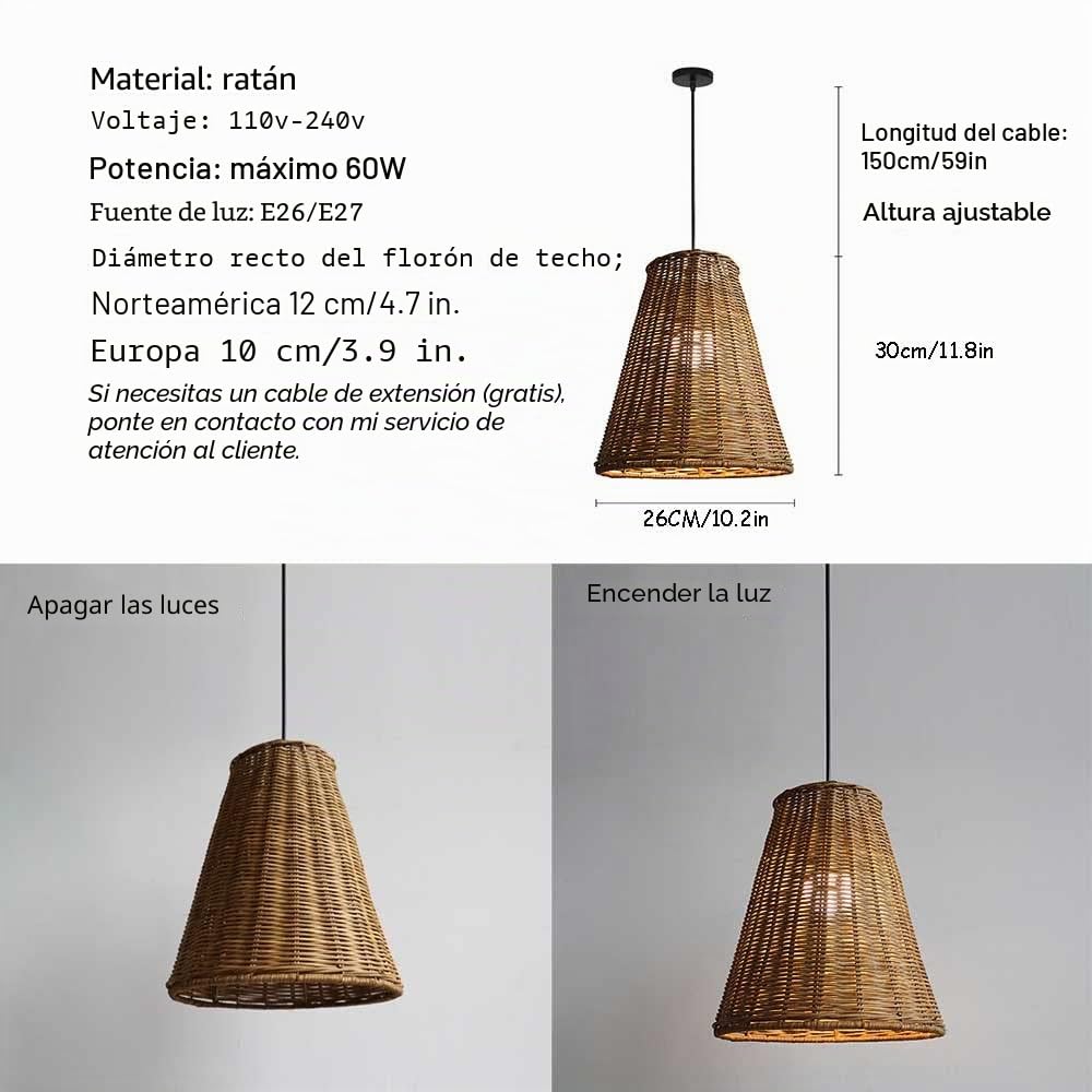 Lámparas Colgantes De Techo con Isla De Cocina Lámpara De Araña Tejida A Mano De Ratán Lámpara Tejida De Bambú Vintage Accesorios De Iluminación De Mimbre De Montaje E27 para Comedor, Granja