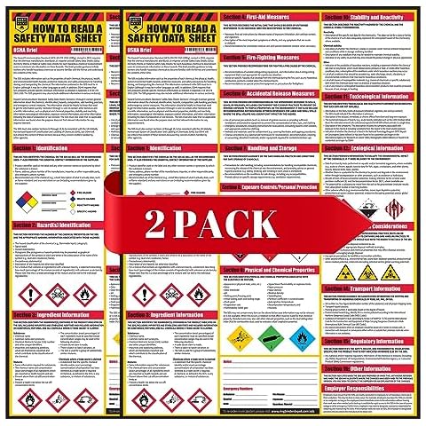 Safety Supply Mart How To Read A Safety Data Sheet (SDS/MSDS) Poster, 24 x 33 Inch, UV Coated Paper (Poster) - 2 PACK Cover