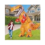 Inflatable Dinosaur Costume for Adults Funny Blow Up Mechanical T-rex Dino Costume Full Body for Halloween Party Parade Cosplay