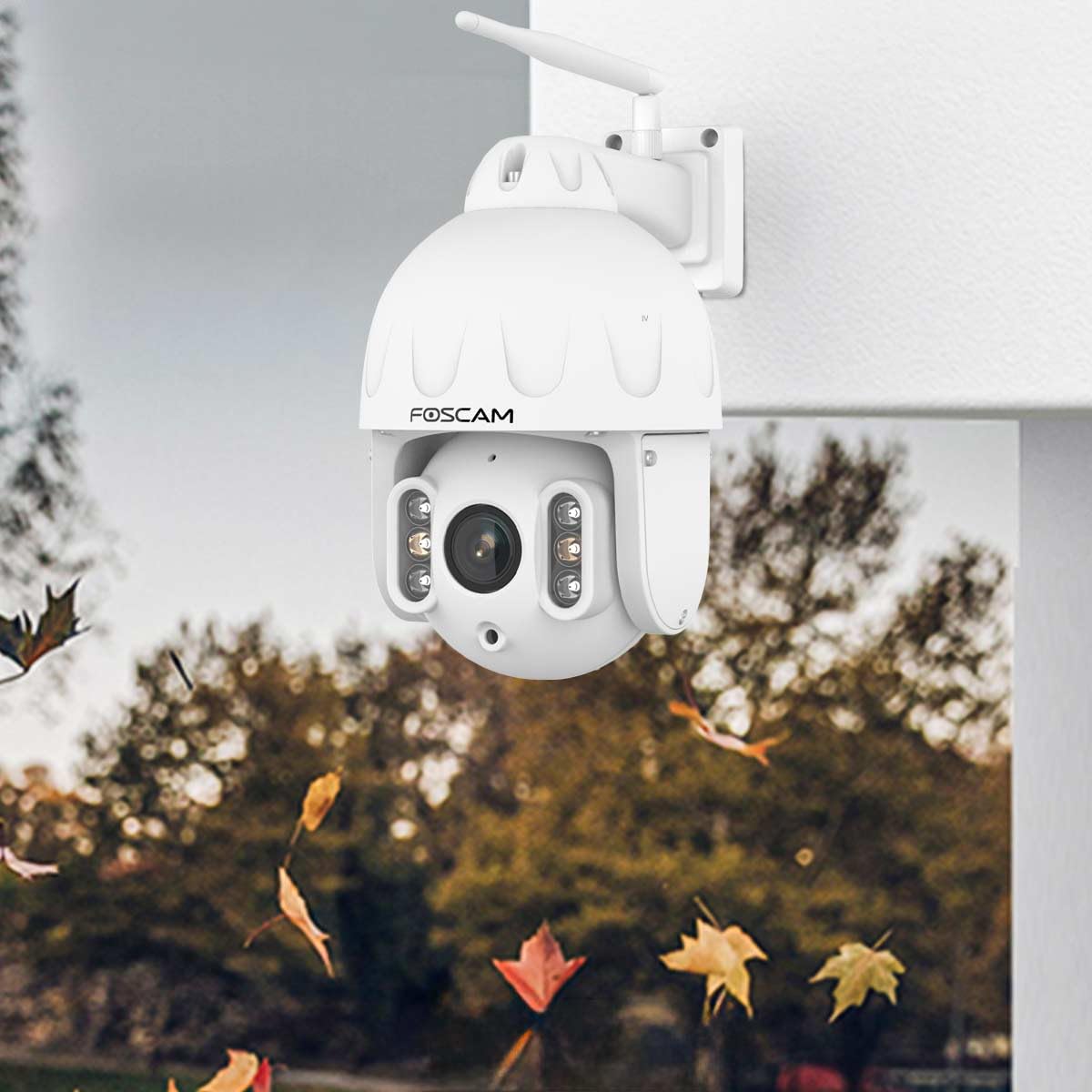 Foscam SD8P hochauflösende 8-MP Dualband-WLAN PTZ Dome Überwachungskamera mit 4-Fach optischem Zoom und intelligenter Personen- und Fahrzeugerkennung