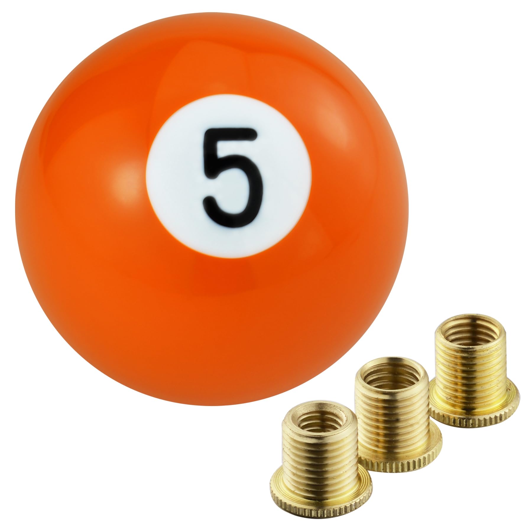 Padaodao Shift Knob Number 5 Billiards Gear Lever Stick Shifter for Most Manual Transmission Vehicles SUV Truck, Orange