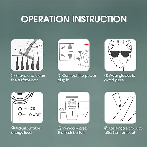 Miniatura 5 de Dispositivo de depilación con sistema de enfriamiento de hielo, removedor de pelo permanente sin dolor con modos de flash Aoto y 2 cabezales de