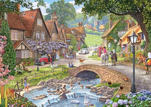 Ravensburger Puzzle adulte 1000 pièces - Leisure Days No.13 : Lazy Days by the Stream par l'artiste Steve Crisp