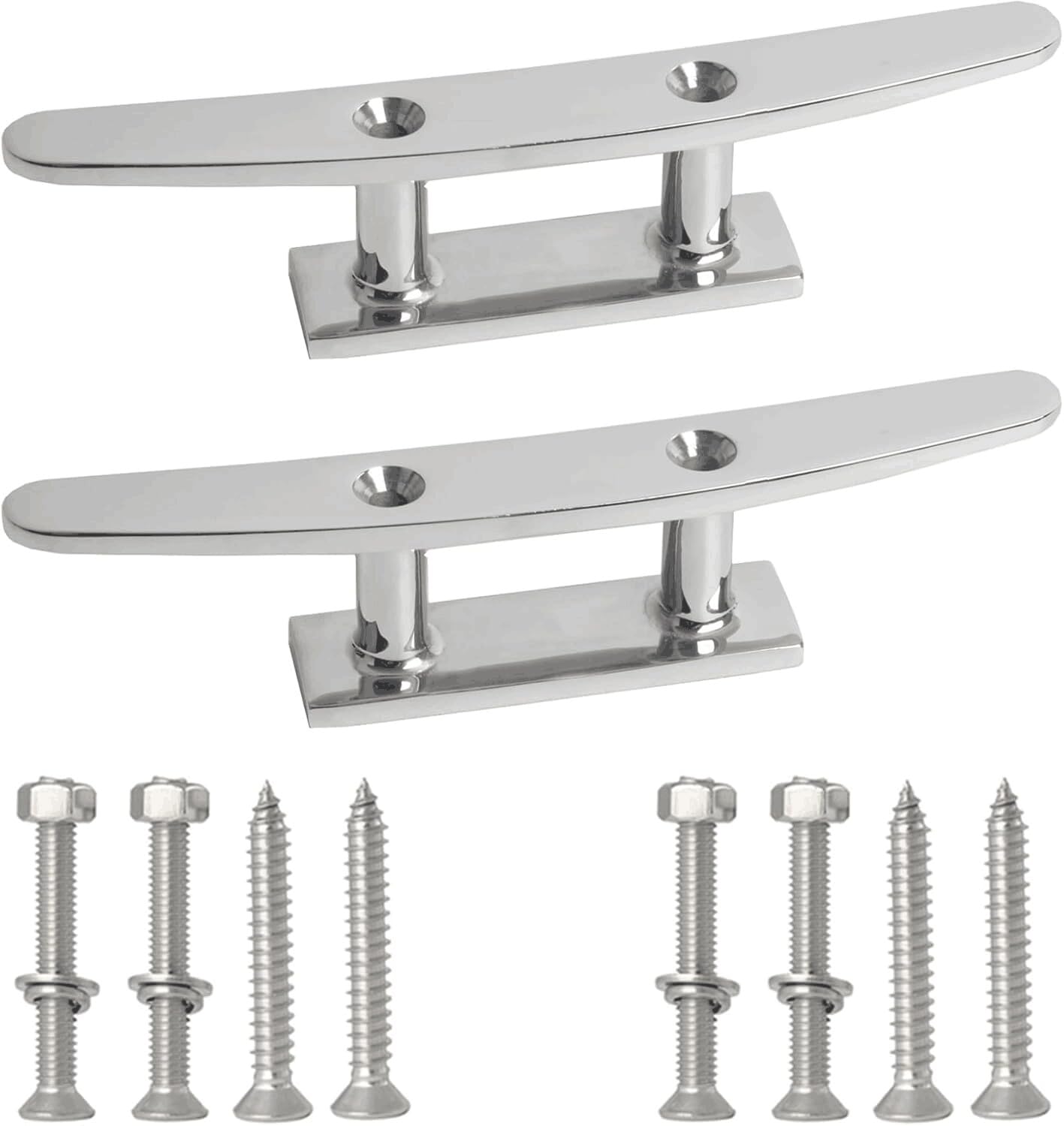 Snapklik.com : VEITHI 4 Inch Boat Cleat Flat Top 2 Pack, 316 Stainless ...