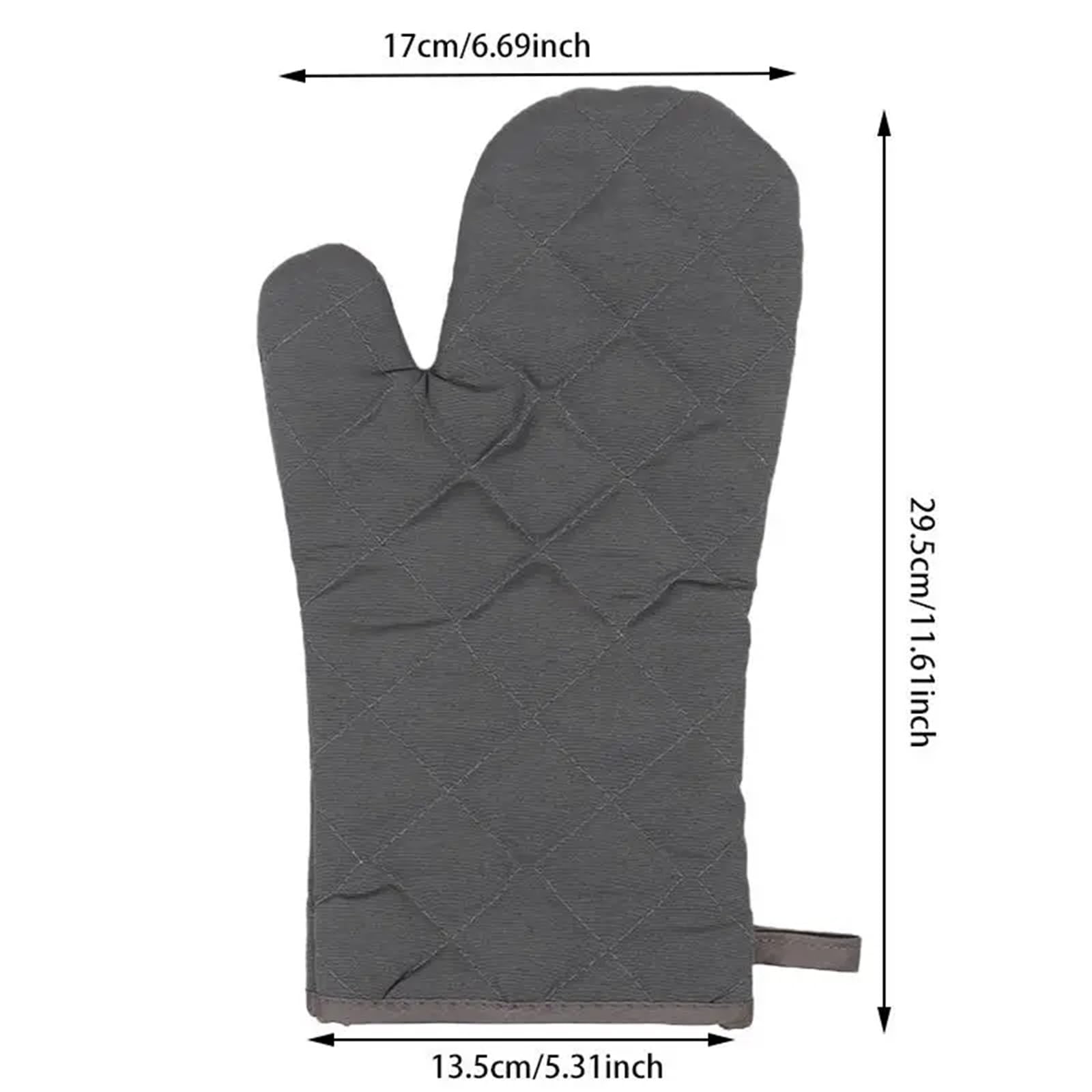 Gants de Four Longs en Tissu, 1/2 pièces, Gants Anti-brûlure résistants à la Chaleur élevée for la Cuisine, Four à Micro-Ondes(Grey-2Pcs)
