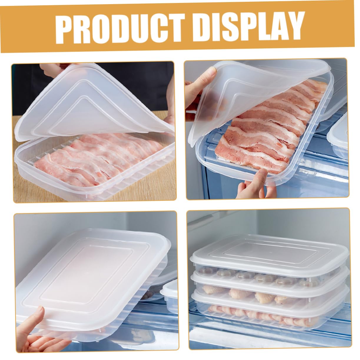 Ciieeo 8 Pz più croccante contenitore con coperchio supporto per la pancetta contenitore cucina contenitore ermetico contenitori per il pranzo all'aperto portapancetta per