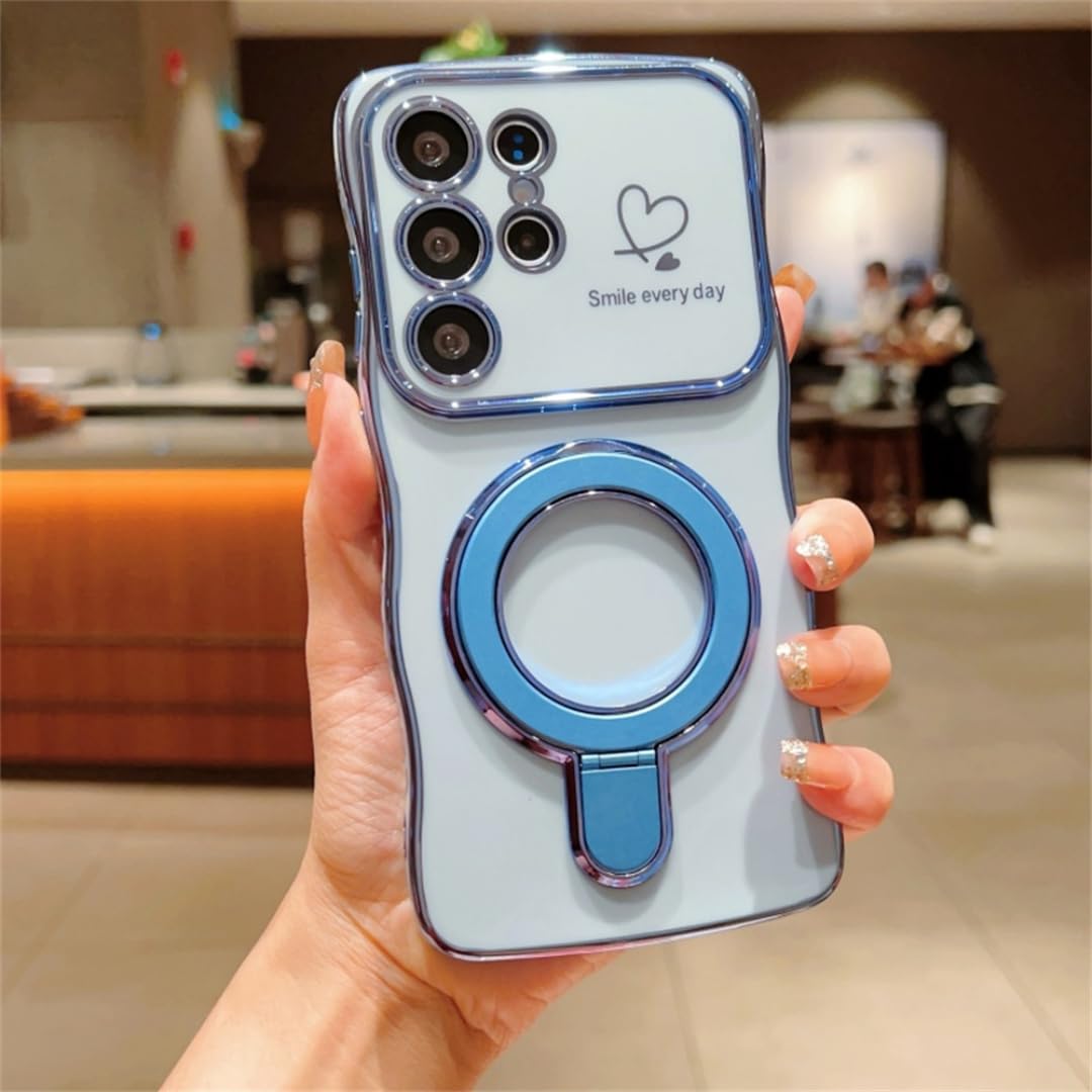 Coque Samsung S22 Plus en TPU souple bleu avec support de protection intégré - 8