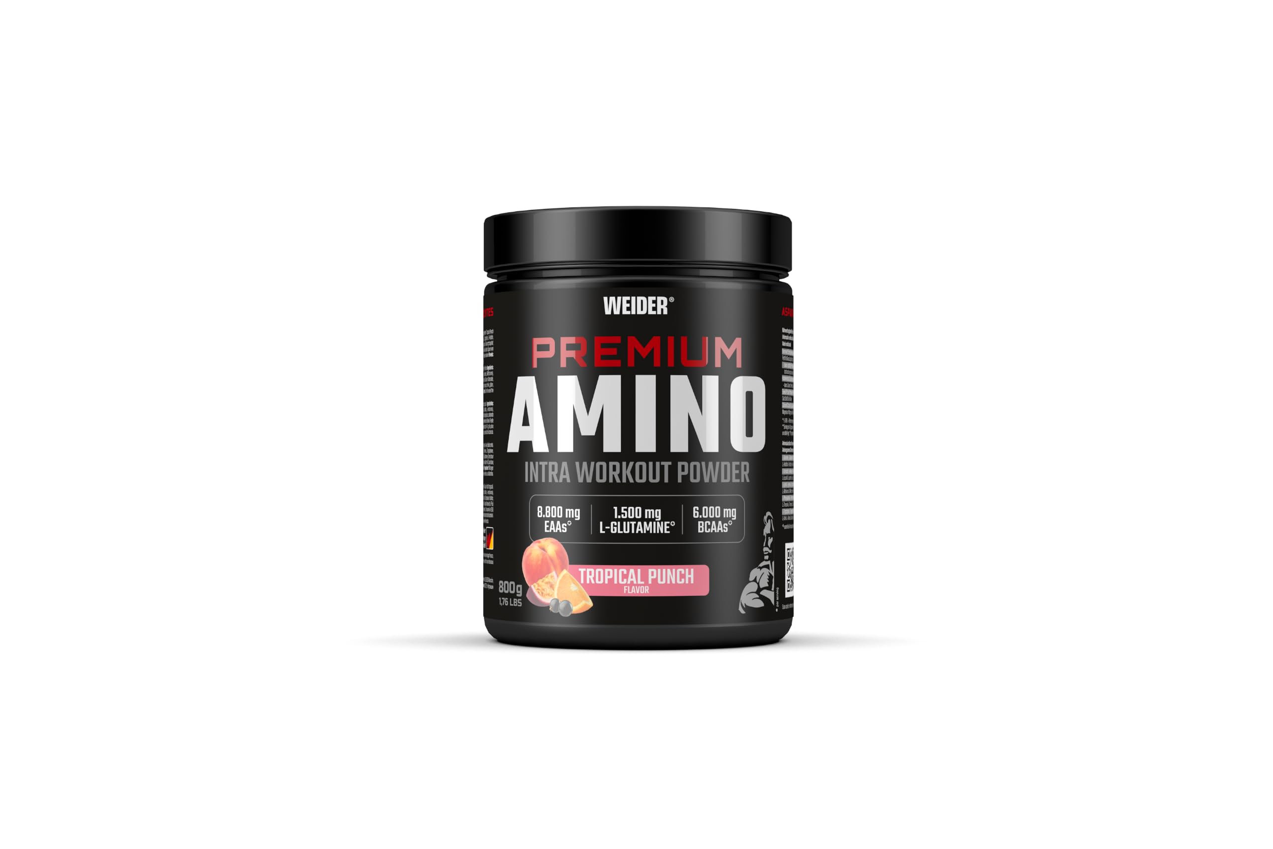 Weider - Premium Amino - Intra-Workout Drink mit EAAs, Kohlenhydraten und Elektrolyten - Aminosäuren Komplex mit L-Glutamin - Für mehr Energie beim Training - 800g - Tropical