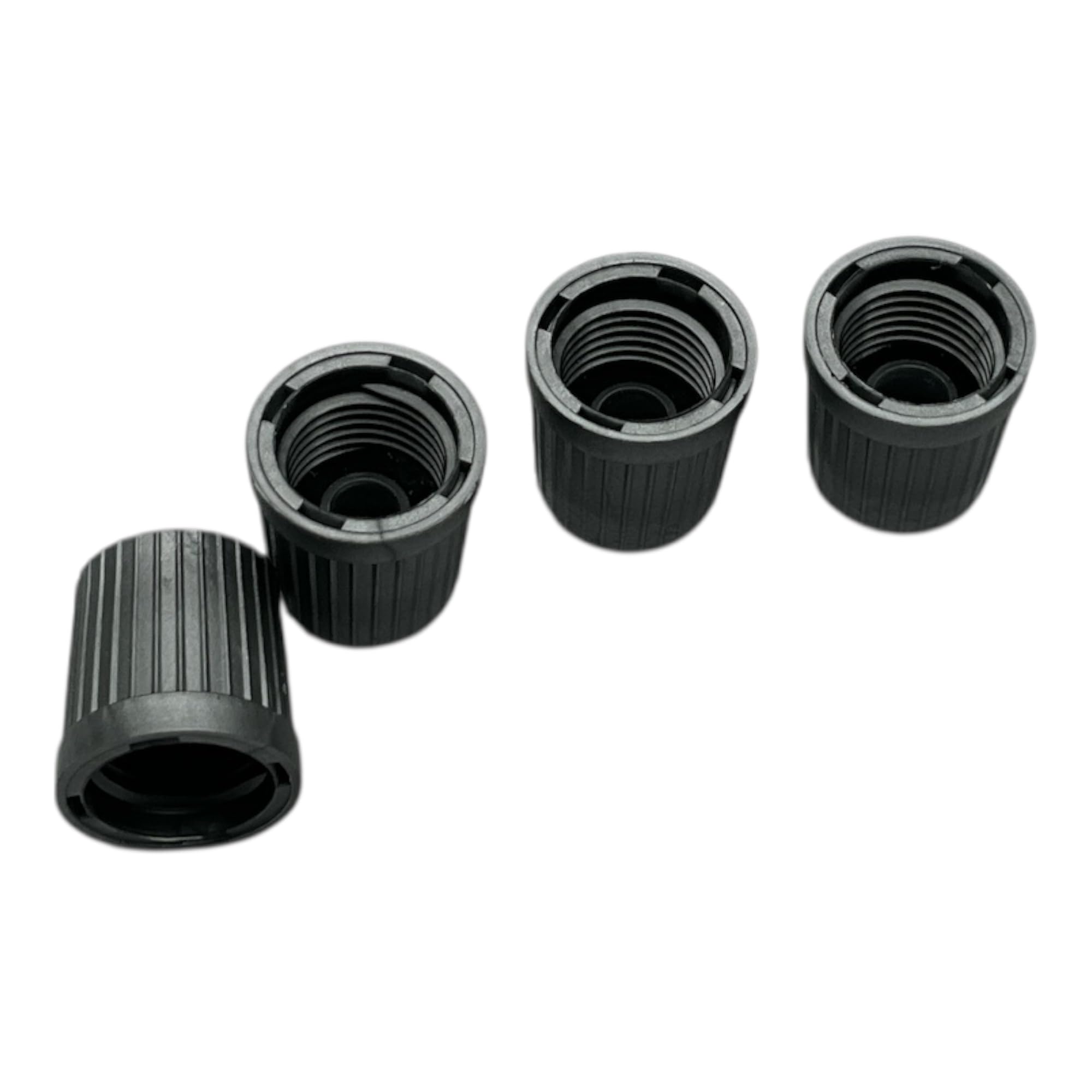 BMW TPMS Wheel Valve Stem Cap set Gray (x4) tire air fill screw on cover