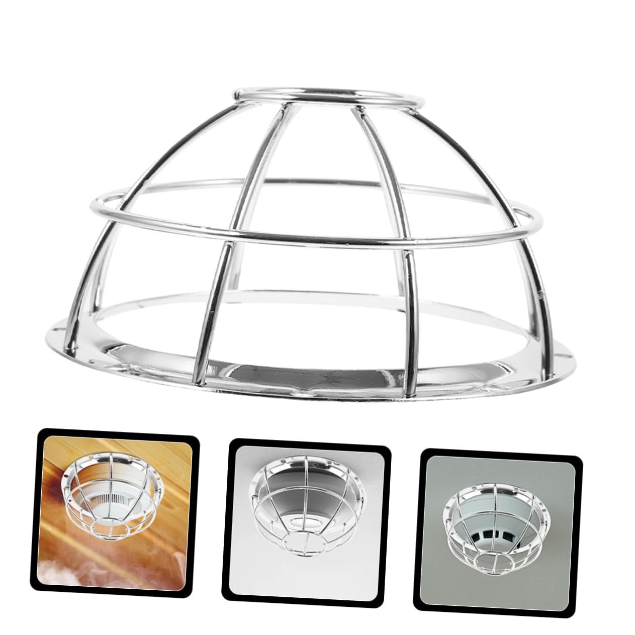 COLLBATH 10 Piezas Protector de Detector de Humo de Acero Inoxidable de Malla Resistente para Sensor de Protección Duradera para Hogares y Oficinas