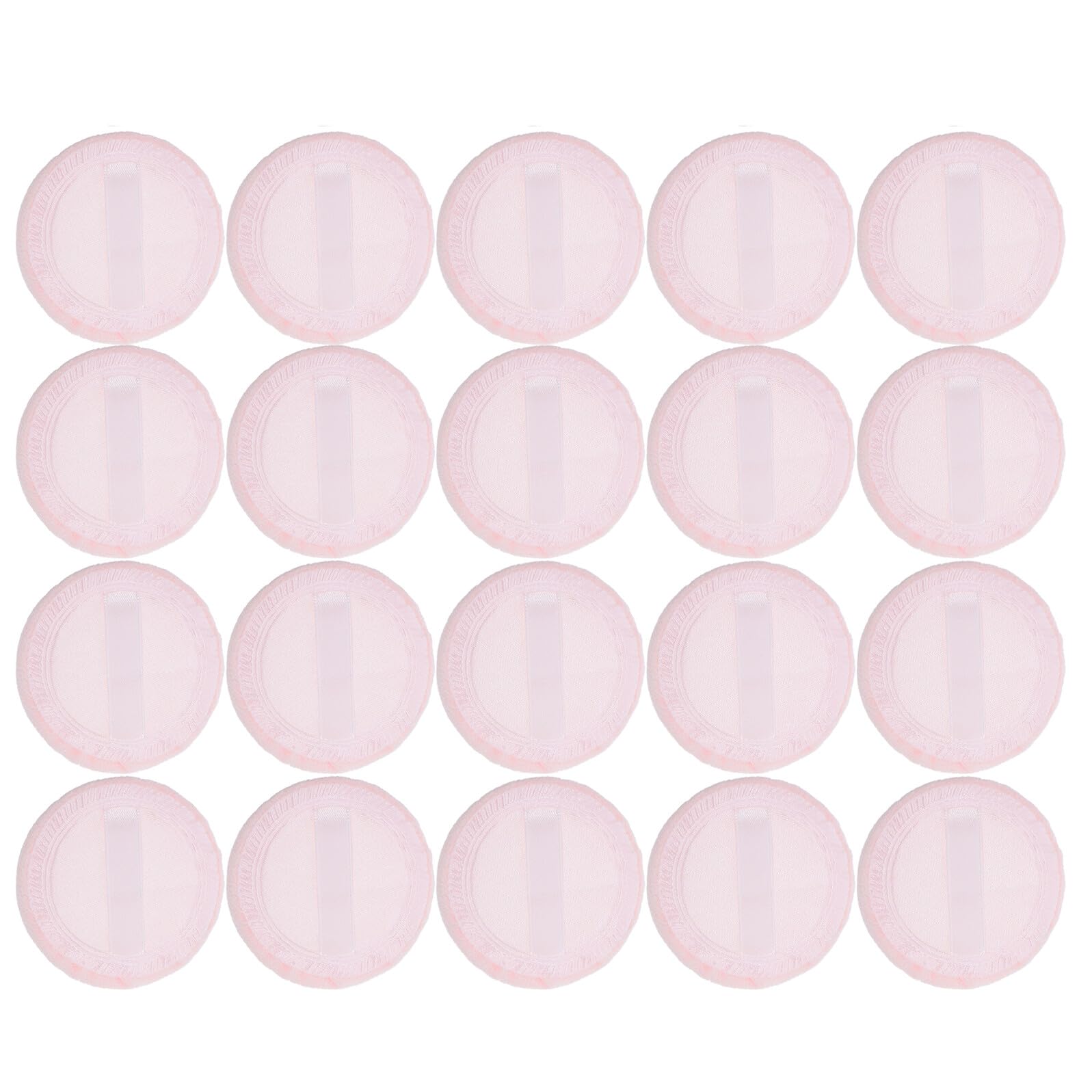 20 Pièces Houppettes à Poudre Velours 20 Pcs 60Mm X 7Mm Rose, Bouffettes Sèches Douces pour Visage, Applicateurs Matifiants avec Ruban, pour Maquillage Précis et Contrôle du Sébum,