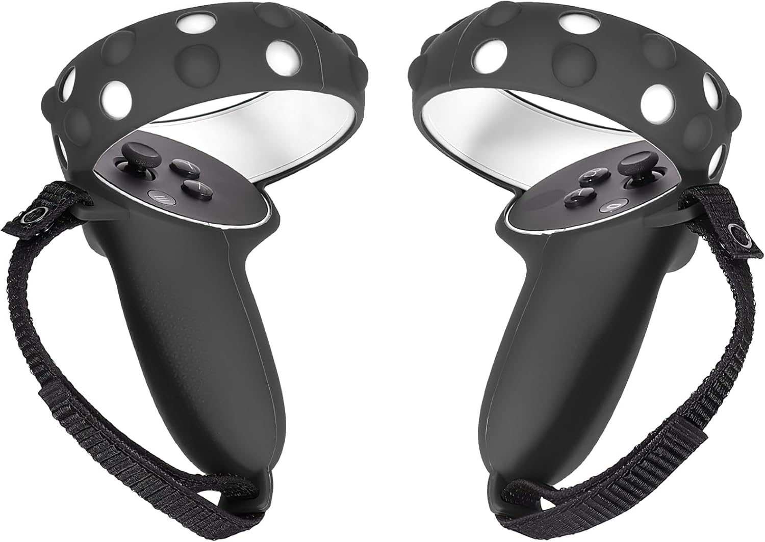 Anti-Slip Controller Grips Cover for Meta Quest 2 – VR Handle Protection Compatible with Oculus Quest 2 Controller Grips, Silicone Grip Cover with Knuckle Straps for Quest 2 Accessories
