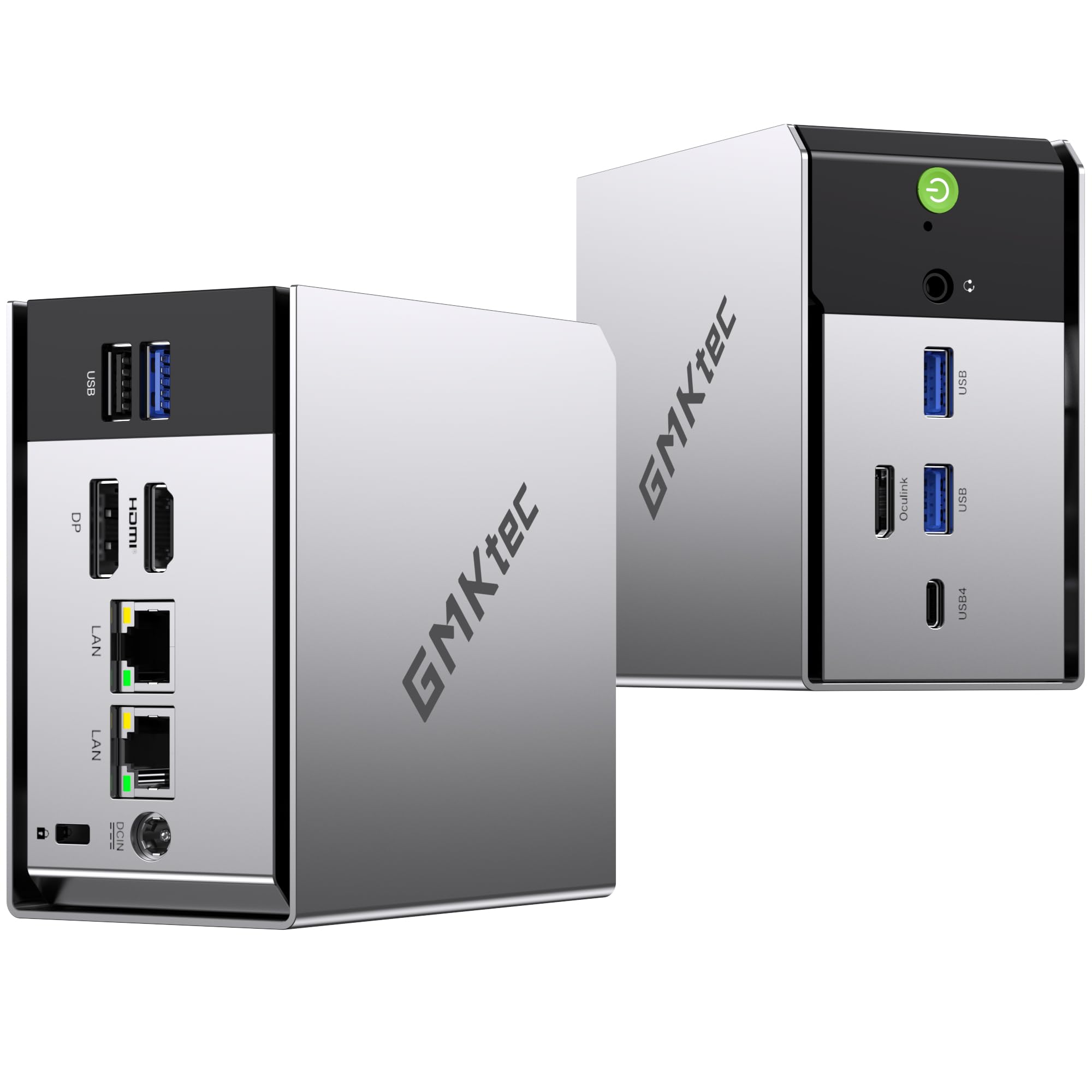 GMKtec Mini PC AMD Ryzen 5 PRO 6650H (6C/12T 4.50Ghz) Dual NIC LAN 2.5GbE 16GB DDR5 1TB NVME SSD Oculink, USB4, HDMI, USB-C Desktop Computer M8