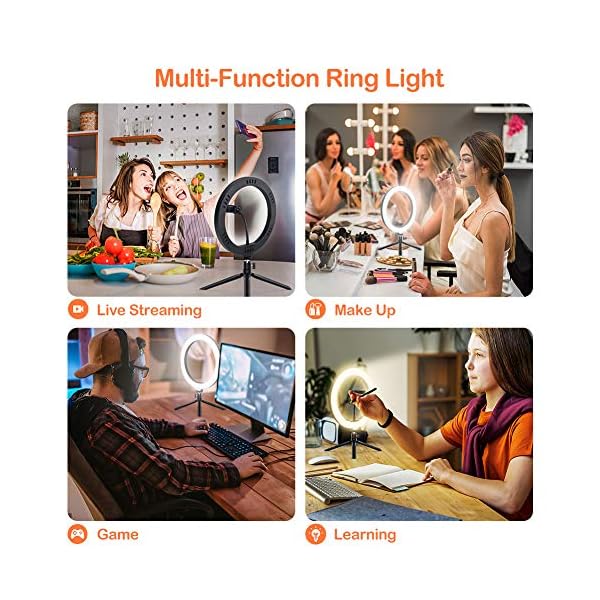 LED Ringlicht 10 inch Selfie Ringlicht mit Stativ Handy & Fernbedienung 3 Farbmodi Einstellbare Helligkeit Ringleuchte… – Bild 7