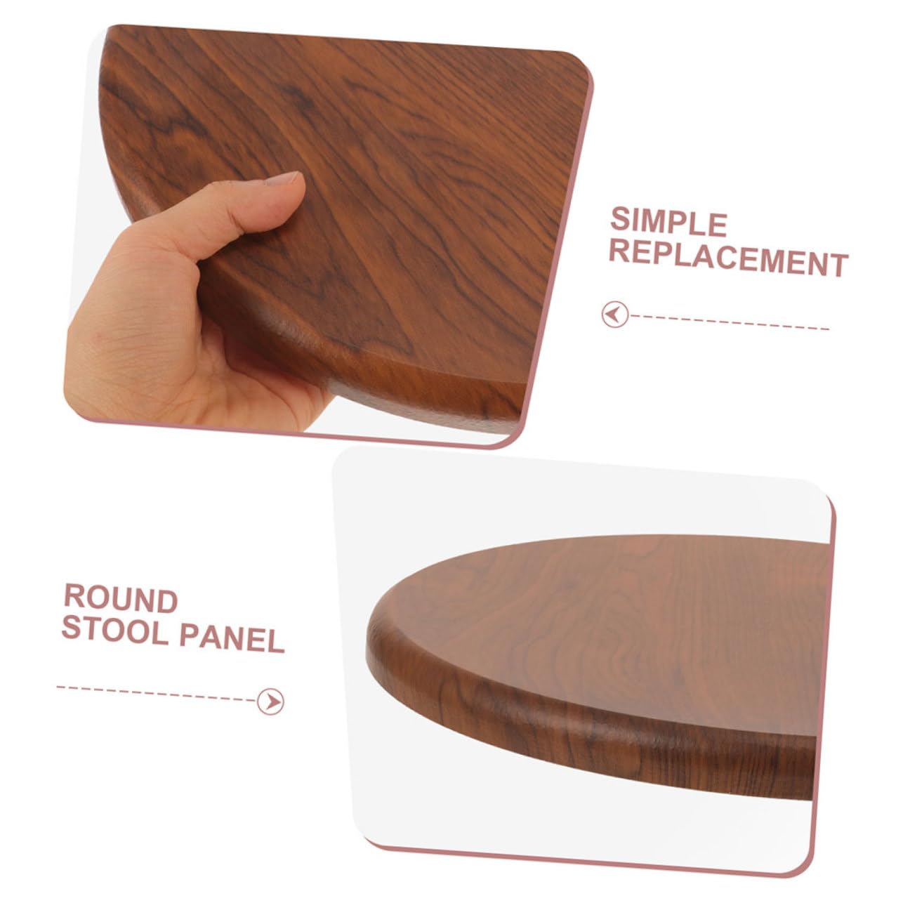 Cabilock Sgabelli Legno Rotondi di Ricambio, Seduta in Legno per Sedia, 2 Pezzi, Semplice ed Elegante, per Casa e Ufficio
