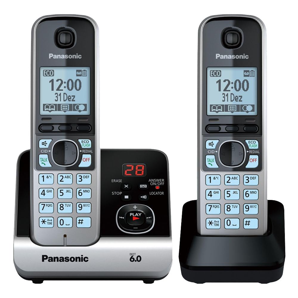 Telefone Sem Fio Panasonic Combo (Base + 1 Ramal) Cinza KX