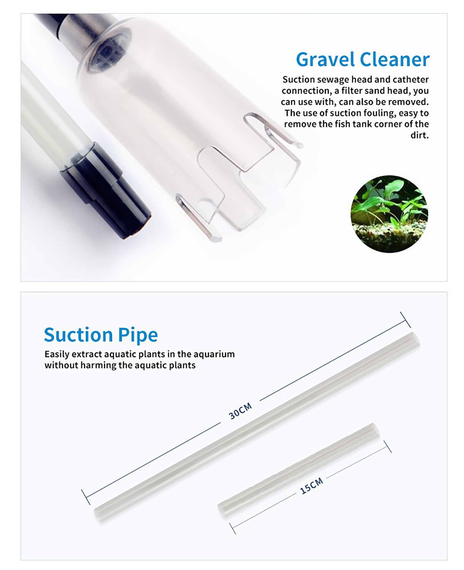 Cambiador De Agua De Arena Al Vacío, Herramientas De Limpieza Automática para Pecera, Kit Limpiador De Arena para Pecera, Apto para Cambio De Agua y Circulación De Agua