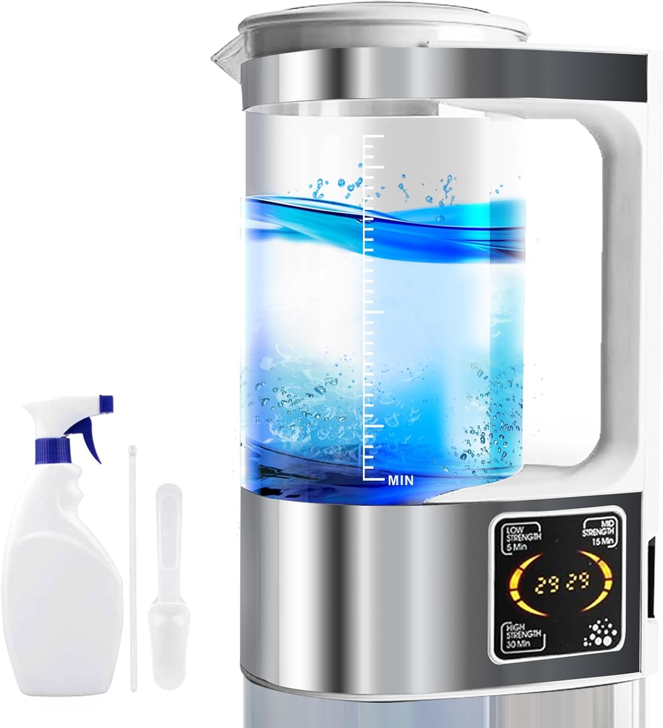 Hypochlorous Acid & Sodium Hypochlorous Solution Generator, 2000ML Capacity Portable Electrolyzed NaCl Water System Making Generate HClO Machine for Home Kitchen School Restaurant Bathroom Cleaning