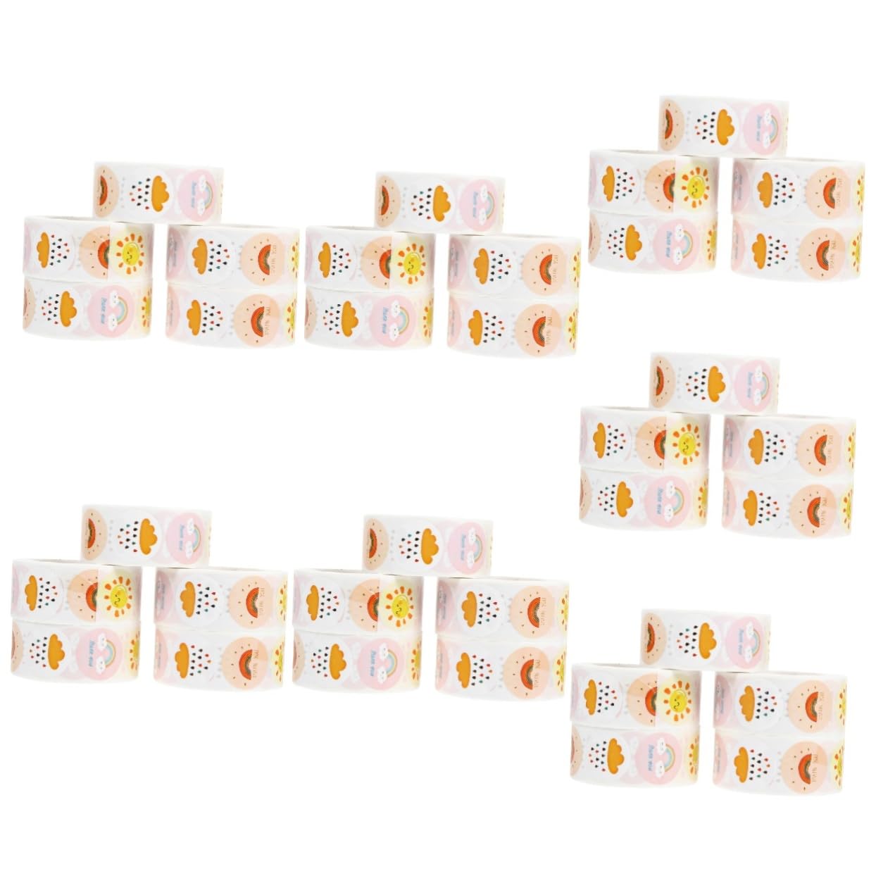 NUOBESTY 7 Set Etichetta Grazie Costume Adesivi Di Buon Compleanno Etichette Chiudipacco Adesivi Cerchi Presenti Di Tenuta in ​​lamiera Di Rame 5rolls*7