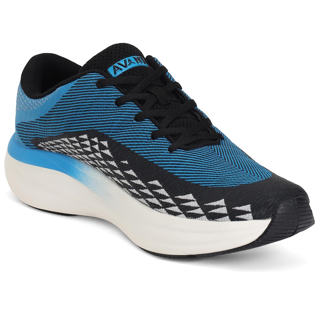 AVANT Men's Neptune Running Shoes -Superior Cushioning & Enhanced Grip TPR Outsole Shoes|Superior Traction,Anti Skid, Lightweight,Shock Absorption Tech, Sports Footwear (AVMSH157CL01UK10_Blue)