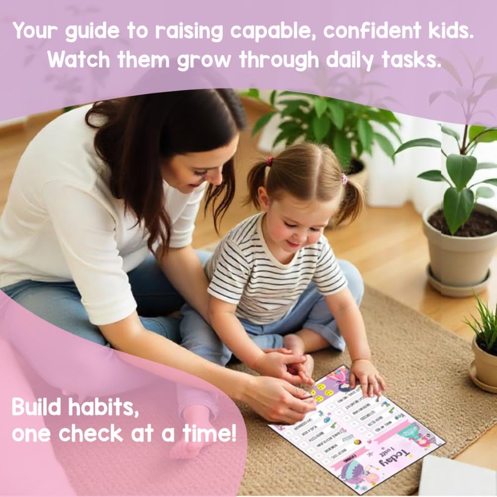 Zooplay India My Responsibility Chart Princess- Good Habit Chart for Kids - Reusable Behavior Tracker with SmiliesI For Age 3-12 year I Reward chart I gift for girls 3 yr -12 yrs - Image 4 thumbnail