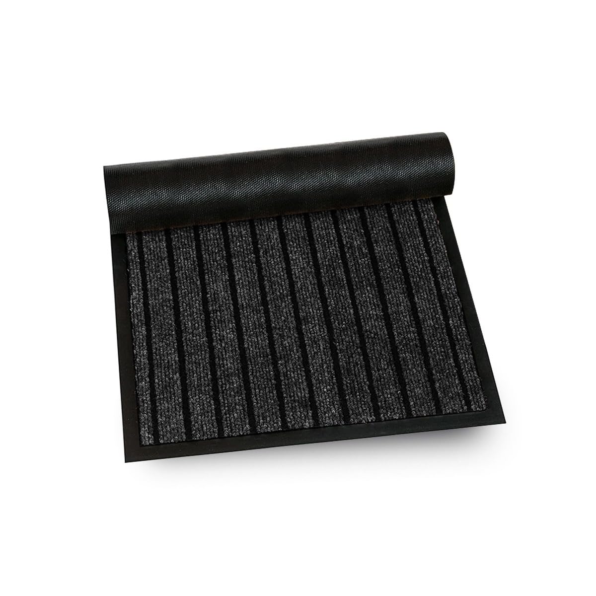 Fit Even Rubber Doormat – Outdoor & Indoor Heavy Duty Washable Non-Slip Doormat for Kitchen Garden, Inside & Outside Floor Mats, Waterproof and Dirt Trapper Entrance Rug Runner (40x60 cm, Black)
