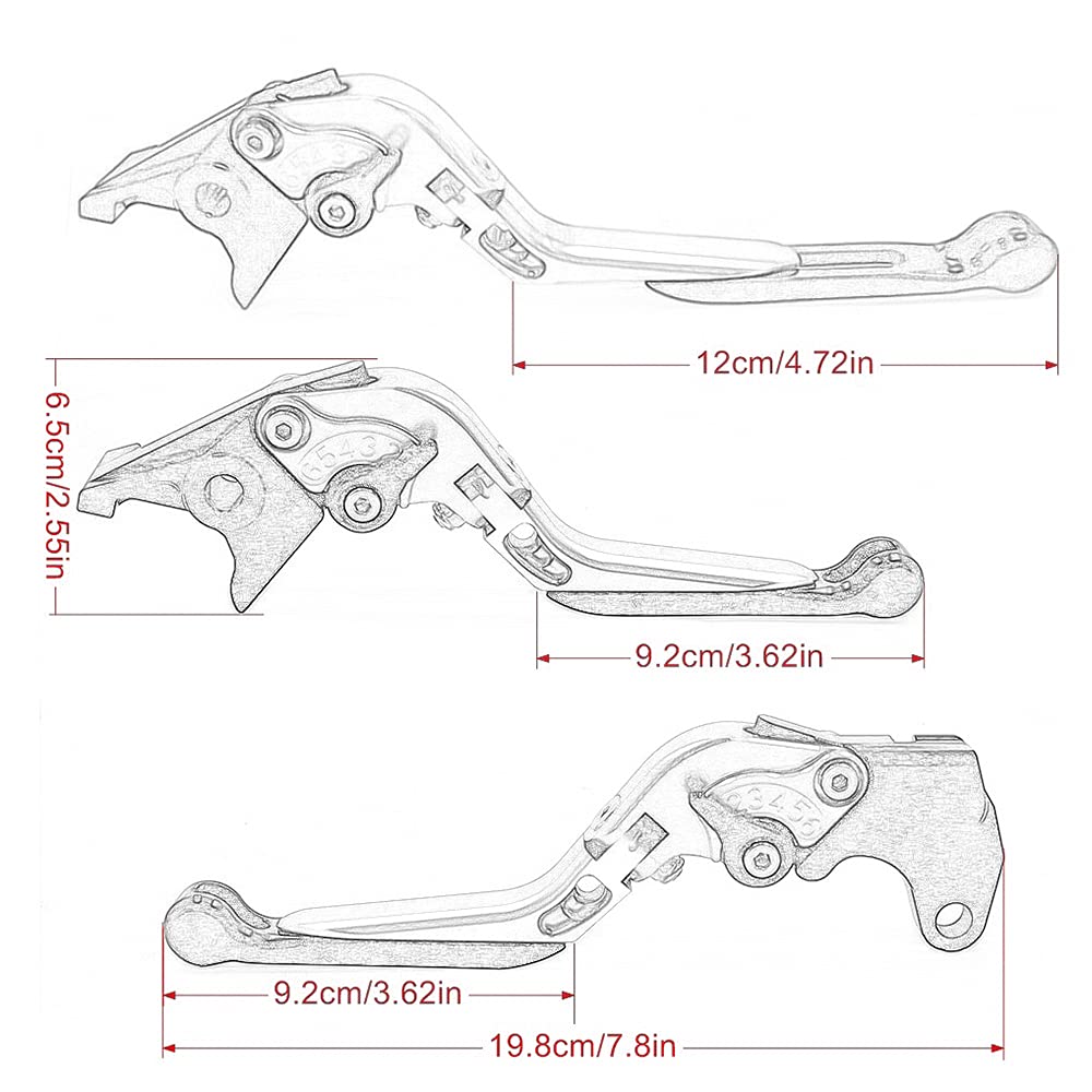 per Kawasaki Z650 Z650 Z-650 2017-2020 2020 Moto CNC Alluminio Freno Frizione Leva Regolabile Pieghevole Allungabile Manubrio (D)