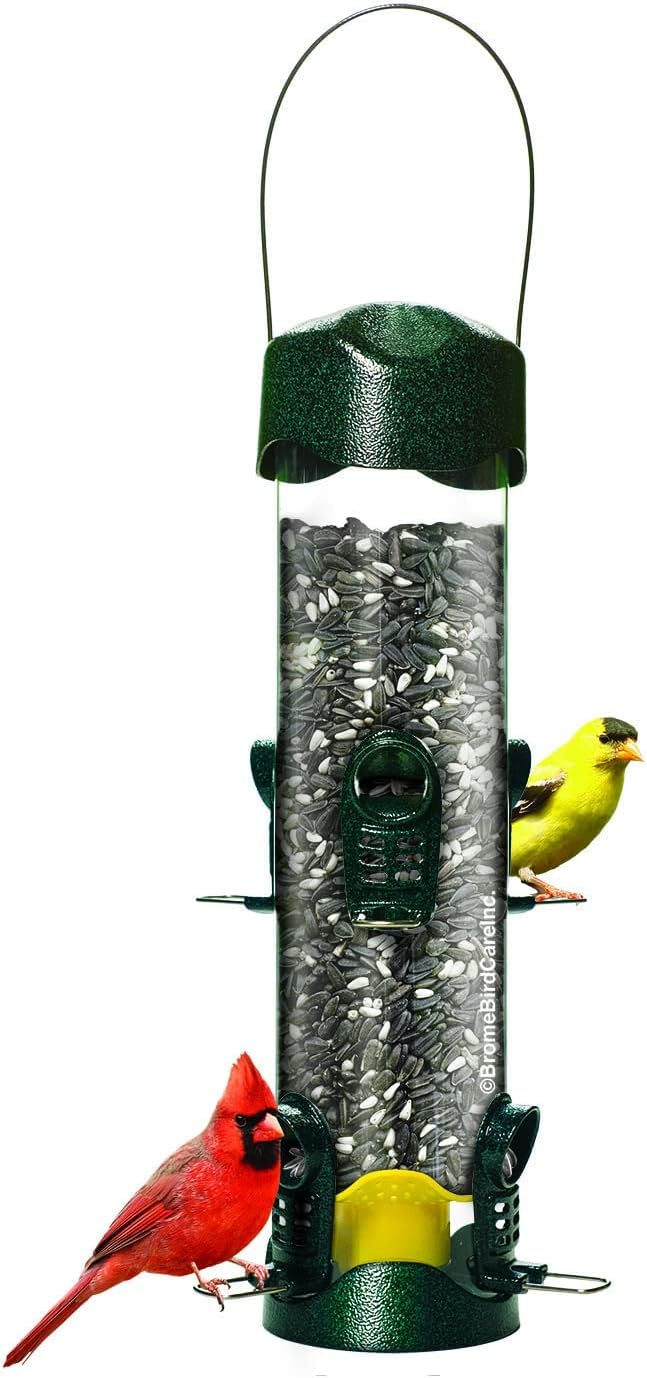 Mega 600 Bird Feeder – Large Capacity Tube Feeder for Wild Birds, 6 Feeding Ports, 4 lb Seed Capacity, Easy to Clean, Metal Ports, Extendable Perches