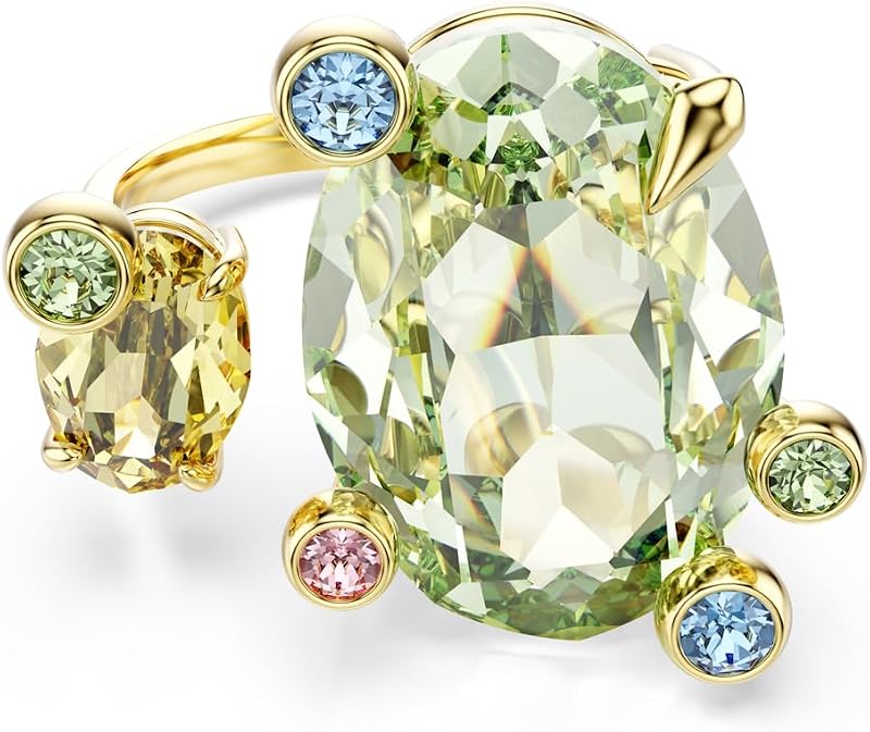 Gema Open Ring, Mixed cuts, Multicolored, Gold-Tone Finish, Size 8