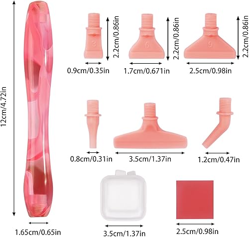 Miniatura 60 de RovyFota Bolígrafo de pintura de diamante, herramientas de pintura de diamante de resina hechas a mano con arcilla de pegamento y varias puntas, más