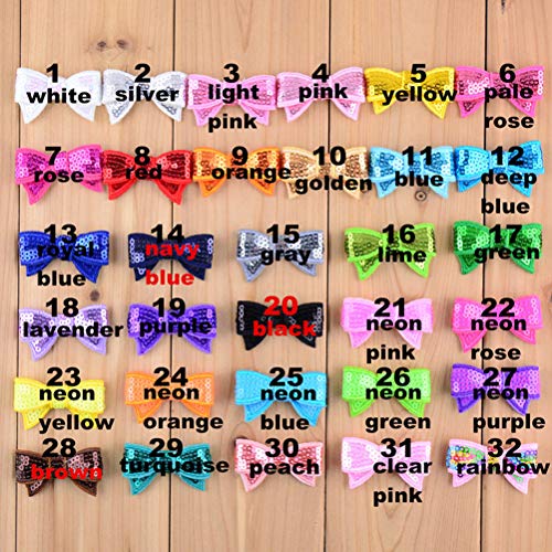 PET SHOW 10 Pairs Bowknot Small Dogs Hair Bows with Alligator Clips Glitter Pet Medium Dog Puppies Cats Topknot Headdress Grooming Hair Accessories Party Costumes