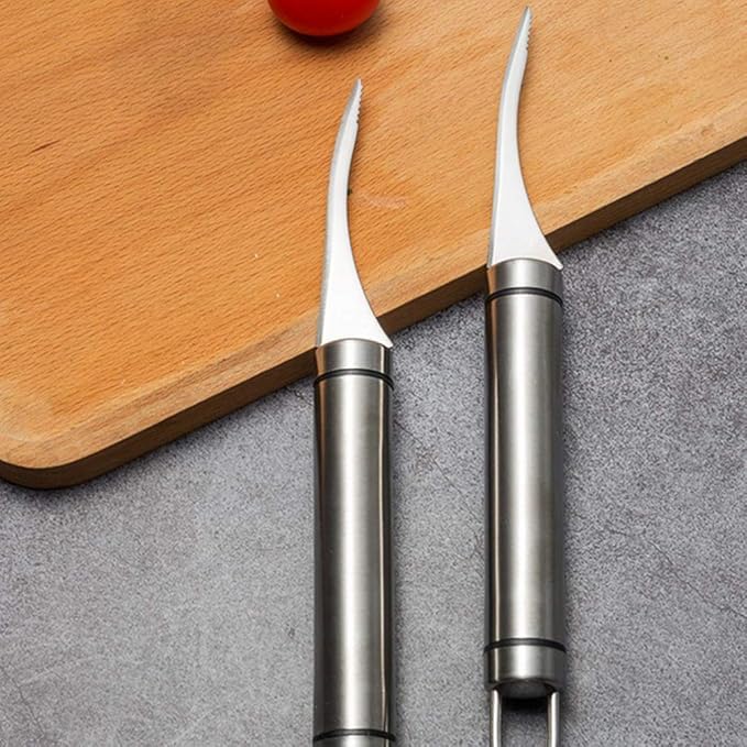 Image of Shrimp Opener and Prawn Peeler | Stainless Steel Shrimp Peeling and Cleaning Intestines Cutting Knife | Seafood Shell Cleaner for Kitchen | -1 Pcs, [ Silver]