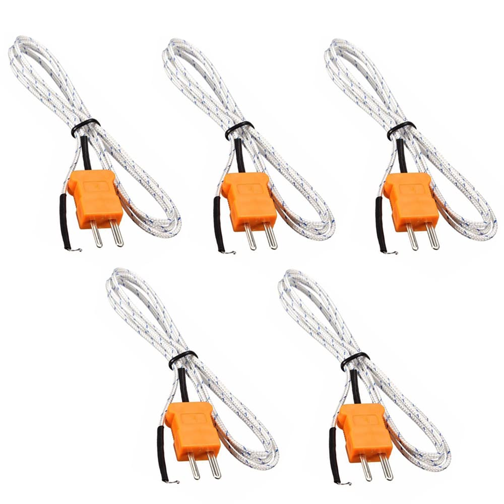 1M TM-902C K-Type Multimeter Thermocouple Wire Measure Temperature Probe Sensor Mini-Connector Sensing Line TP-01 5 Pack